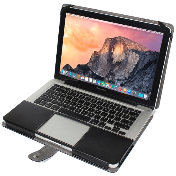 Housse en cuir pour ordinateur portable avec bouton-pression pour MacBook Pro 13,3 pouces