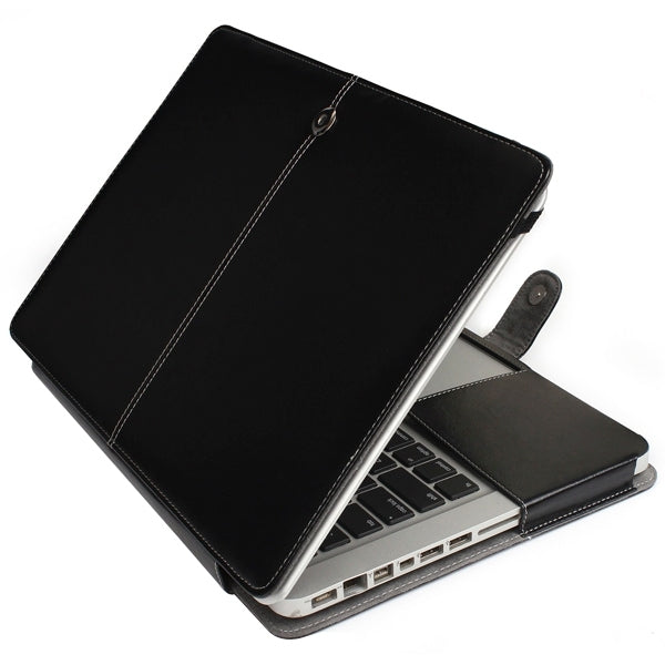 Housse en cuir pour ordinateur portable avec bouton-pression pour MacBook Pro 13,3 pouces