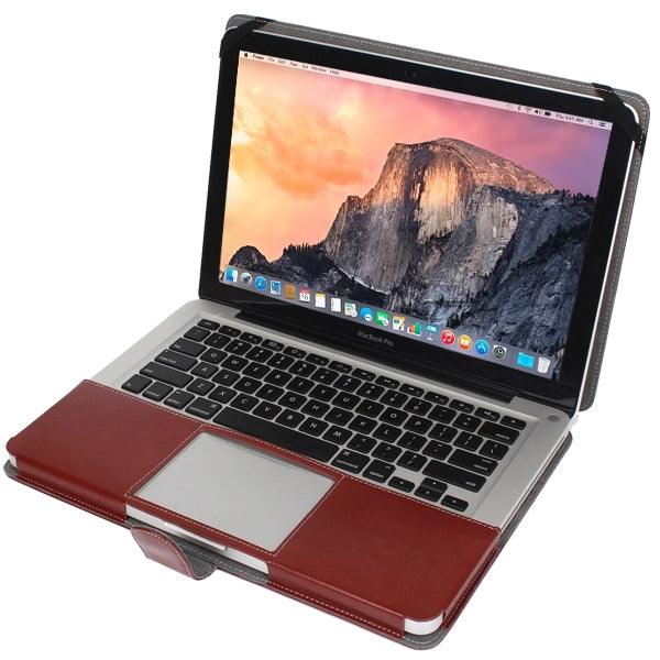 Housse en cuir pour ordinateur portable avec bouton-pression pour MacBook Pro 13,3 pouces