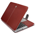 Étui en cuir pour ordinateur portable avec fermeture à bouton-pression pour MacBook Pro Retina 15,4 pouces