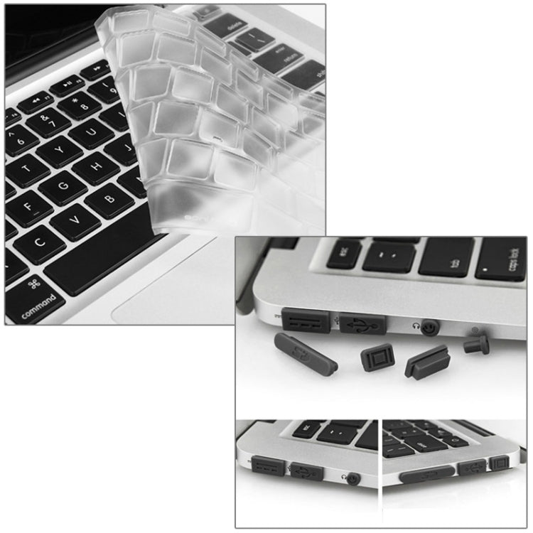 ENKAY pour Macbook Air 11,6 pouces (version US) / A1370 / A1465 Étui de protection rigide en plastique transparent 3 en 1 Hat-Prince avec protection de clavier et bouchon anti-poussière pour ports