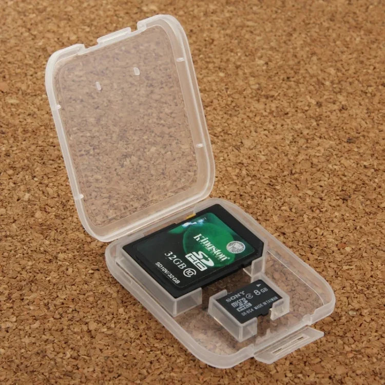 Boîte de rangement transparente en plastique pour 100 cartes SD et microSD (cartes TF).