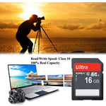 Carte mémoire SDHC 16 Go ultra haute vitesse classe 10 pour appareil photo (capacité réelle à 100 %), 16 Go