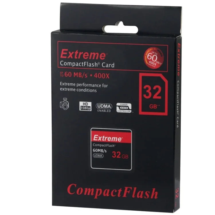 Carte Compact Flash Extreme 32 Go, vitesse de lecture 400 fois supérieure, jusqu'à 60 Mo/s (100 % de la capacité réelle), 32 Go