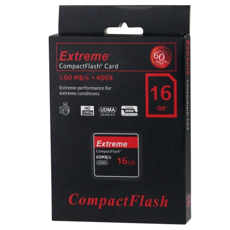 Carte Compact Flash Extreme 16 Go, vitesse de lecture 400 fois supérieure, jusqu'à 60 Mo/s (100 % de la capacité réelle), 16 Go
