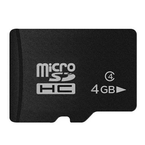 Carte mémoire microSD (TF) 4 Go haute vitesse classe 10, fabriquée à Taïwan. Vitesse d'écriture : 8 Mo/s, vitesse de lecture : 12 Mo/s (capacité réelle à 100 %). Carte nue de 4 Go.