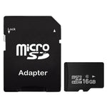 Carte mémoire microSD (TF) 16 Go haute vitesse classe 10, fabriquée à Taïwan. Vitesse d'écriture : 8 Mo/s, vitesse de lecture : 12 Mo/s (capacité réelle à 100 %). Carte nue de 16 Go.