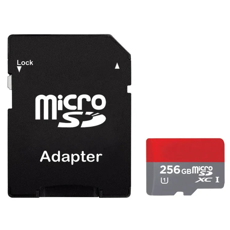 Carte mémoire TF/Micro SDHC UHS-1 (U1) haute vitesse classe 10 de 256 Go, écriture : 15 Mo/s, lecture : 30 Mo/s (capacité réelle à 100 %), 256 Go