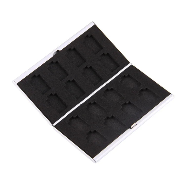 Boîte de protection pour cartes mémoire 16-en-1 pour 16 cartes TF, 8 TF + 8 TF Argent
