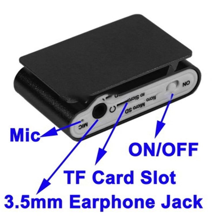 Lecteur MP3 avec emplacement carte TF / Micro SD, écran LCD, clip métallique, avec écran LCD