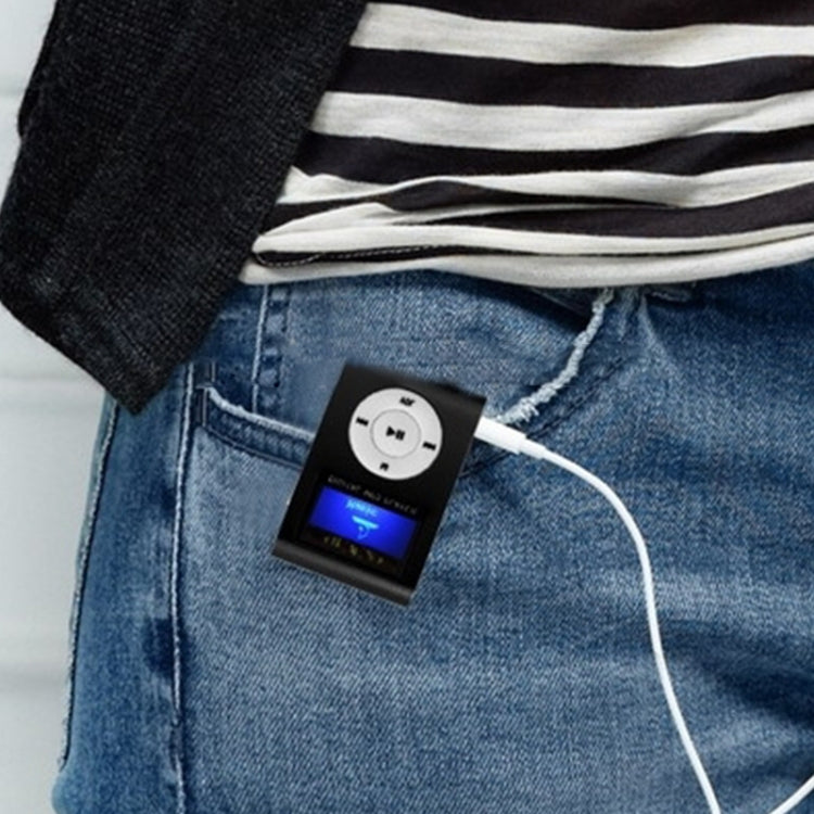 Lecteur MP3 avec emplacement carte TF / Micro SD, écran LCD, clip métallique, avec écran LCD