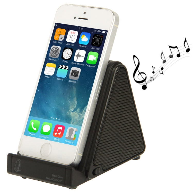 Support d'enceinte à induction amplificateur audio sans fil Magic pour iPhone 5, 5S, 5C, 4 et 4S (noir)