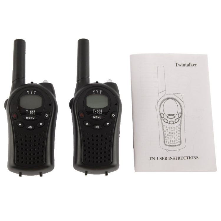 2 pièces Talkie-walkie T-668 400-470 MHz avec écran LCD 1,0 pouce et 8 / 20 / 22 canaux
