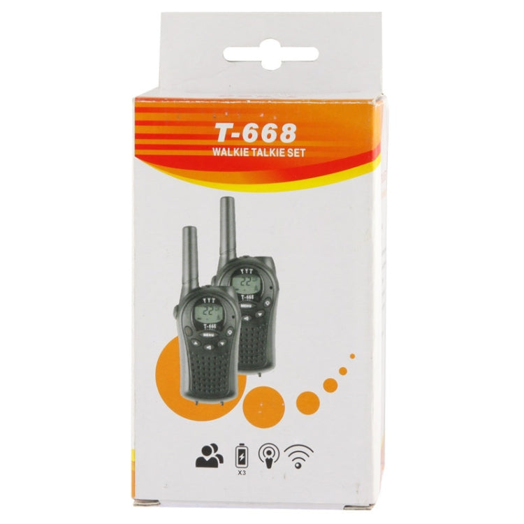2 pièces Talkie-walkie T-668 400-470 MHz avec écran LCD 1,0 pouce et 8 / 20 / 22 canaux