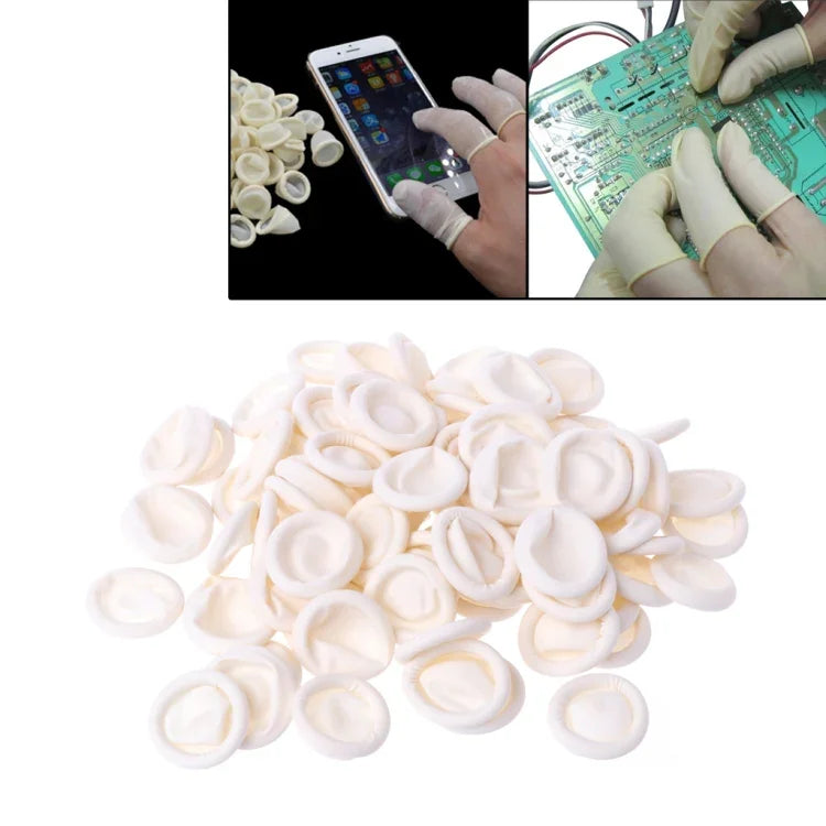 50 pièces/sac, doigtier antistatique en latex, 2 x 6 cm