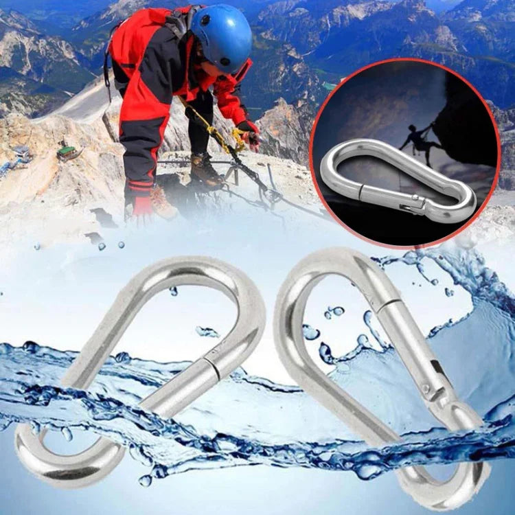 Mousqueton en acier inoxydable M7 avec crochet à ressort, outil multifonction, boucle de verrouillage pour alpinisme, crochet de camping, diamètre intérieur : 6,84 mm, M7