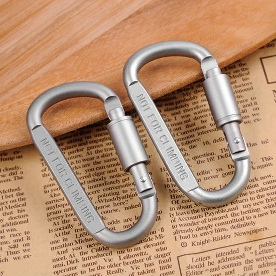 2PCS Mousquetons en alliage d'aluminium de haute qualité multifonction en forme de D pour camping, 2PCS alliage d'aluminium
