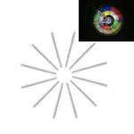 OQSPORT Lot de 12 réflecteurs réfléchissants pour rayons de roue de vélo, avec clip de fixation et bande lumineuse de signalisation.