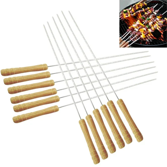 12 aiguilles à barbecue pour camping en extérieur, longueur : 30 cm