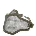 Masque de protection demi-visage en filet avec sangle élastique, masque style filet (vert armée), masque demi-visage style filet (noir), masque style filet (marron)