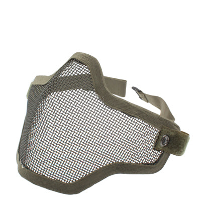Masque de protection demi-visage en filet avec sangle élastique, masque style filet (vert armée), masque demi-visage style filet (noir), masque style filet (marron)