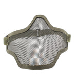 Masque de protection demi-visage en filet avec sangle élastique, masque style filet (vert armée), masque demi-visage style filet (noir), masque style filet (marron)