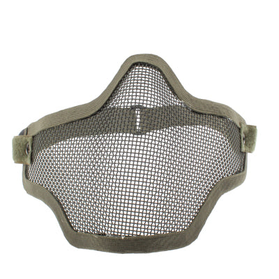 Masque de protection demi-visage en filet avec sangle élastique, masque style filet (vert armée), masque demi-visage style filet (noir), masque style filet (marron)