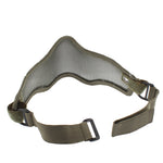 Masque de protection demi-visage en filet avec sangle élastique, masque style filet (vert armée), masque demi-visage style filet (noir), masque style filet (marron)