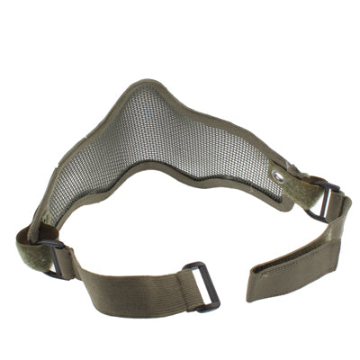 Masque de protection demi-visage en filet avec sangle élastique, masque style filet (vert armée), masque demi-visage style filet (noir), masque style filet (marron)