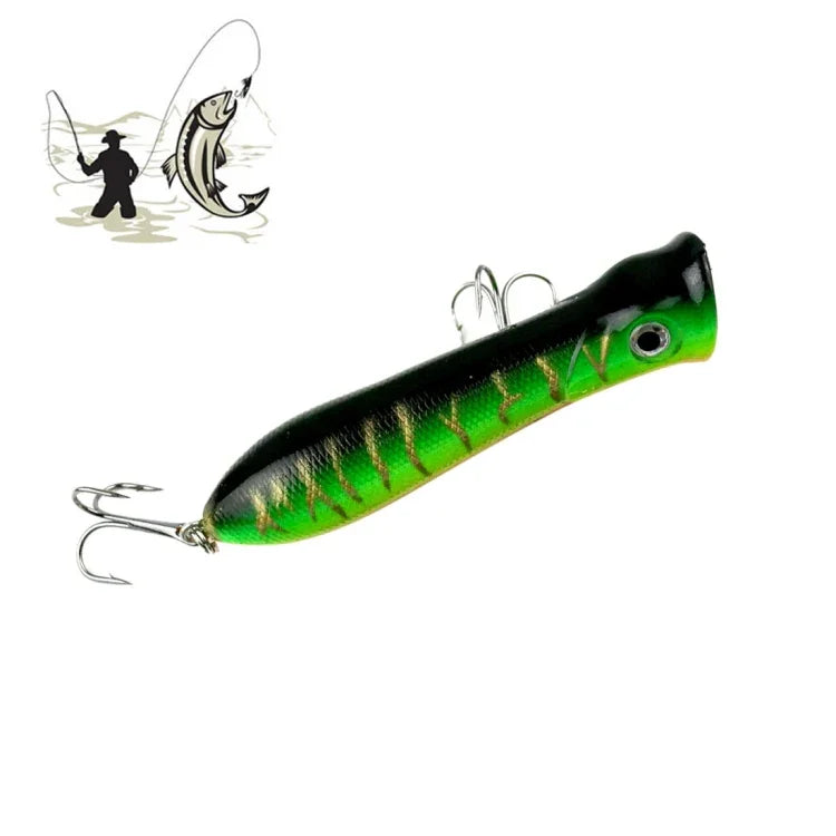 Leurre de pêche 8 cm type crevette bouche, popper de surface qui frappe l'eau et provoque des ondes, livraison de couleur aléatoire, 8 cm type crevette bouche