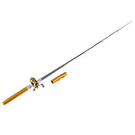 Canne à pêche de style stylo, volant d'inertie doré, poulie circulaire dorée, volant d'inertie argenté