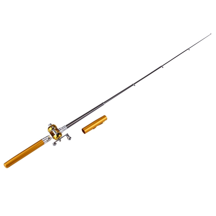 Canne à pêche de style stylo, volant d'inertie doré, poulie circulaire dorée, volant d'inertie argenté