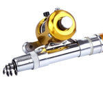 Canne à pêche de style stylo, volant d'inertie doré, poulie circulaire dorée, volant d'inertie argenté