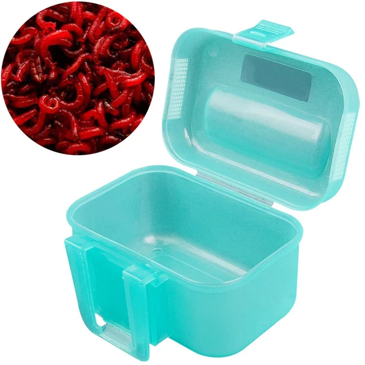 Boîte à appâts en plastique pour vers de terre, crevettes et insectes de pêche, boîte à appâts pour crevettes et insectes