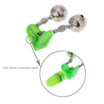 10 pièces accessoire de pêche double clochette à clip pour canne à pêche, alarme de touche de pêche, livraison de couleur aléatoire, alarme de touche de pêche