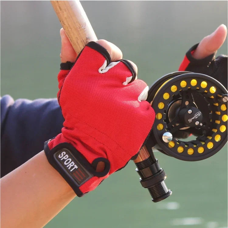 1 paire de gants de pêche respirants antidérapants à 3 doigts exposés