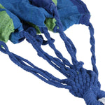 Hamac de camping extérieur en toile à rayures bleues, largeur simple, dimensions : 190 cm x 100 cm, 190 cm x 100 cm (bleu)