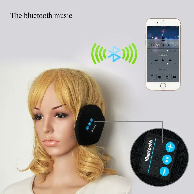Casque Bluetooth My-Call V3.0 avec cache-oreilles chauds pour l'hiver, compatible avec iPhone 6 et 6s / iPhone 5 et 5S / iPhone 4 et 4S et autres appareils Bluetooth