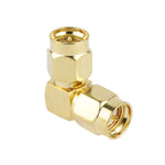 Adaptateur SMA mâle plaqué or vers SMA mâle avec angle de 90 degrés, SMA mâle vers mâle