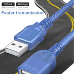USB 2.0 AM to AF Extension Cable, Length: 10m, AM to AF, Length: 30cm
