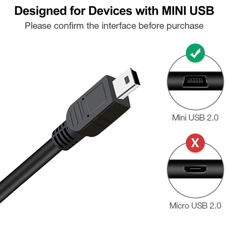 Câble USB 2.0 AM vers Mini 5 broches, longueur : 1,5m, USB 2.0 AM vers Mini 5 broches