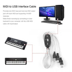 Câble adaptateur convertisseur interface USB vers MIDI pour piano électrique, longueur : 1,8m