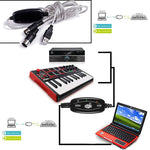 Câble adaptateur convertisseur interface USB vers MIDI pour piano électrique, longueur : 1,8m