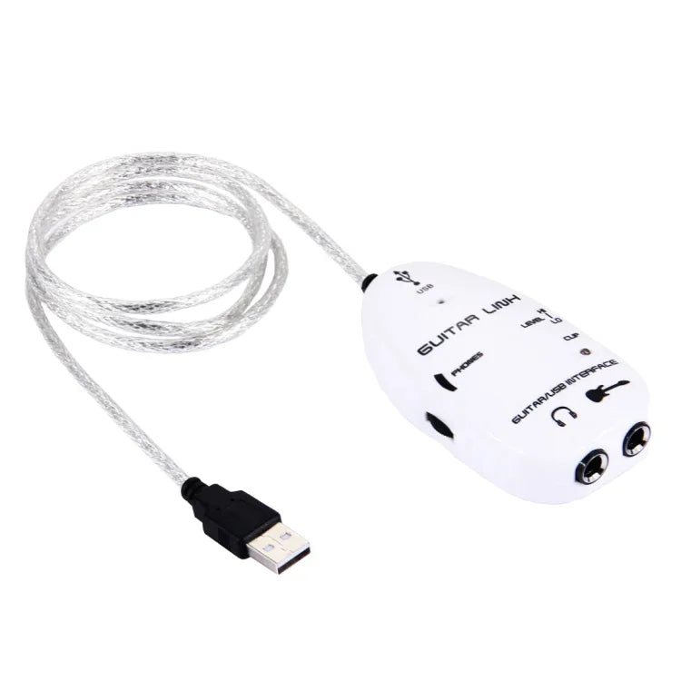 Câble de liaison pour guitare avec interface USB (enregistrement PC/Mac), câble de liaison pour guitare avec interface USB (noir), câble de liaison pour guitare avec interface USB (blanc)