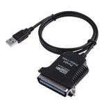 Câble adaptateur imprimante USB vers parallèle 1284 36 broches, longueur du câble : 1m, USB 2.0 vers IEEE1284 (noir)