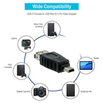 Adaptateur USB 2.0 femelle vers Mini USB 5 broches mâle (fonction OTG)