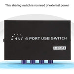FENGJIE FJ-IA4B-C commutateur à 4 ports USB 2.0 haute vitesse avec bouton-poussoir, boîte de partage pour PC, scanner, imprimante, FENGJIE FJ-IA4B-C