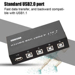 FENGJIE FJ-IA4B-C commutateur à 4 ports USB 2.0 haute vitesse avec bouton-poussoir, boîte de partage pour PC, scanner, imprimante, FENGJIE FJ-IA4B-C