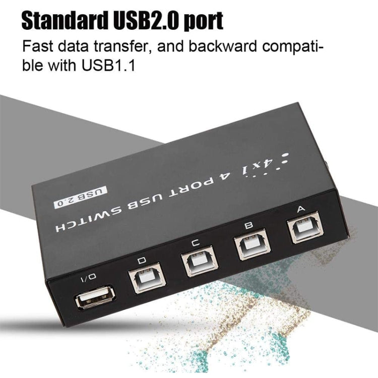 FENGJIE FJ-IA4B-C commutateur à 4 ports USB 2.0 haute vitesse avec bouton-poussoir, boîte de partage pour PC, scanner, imprimante, FENGJIE FJ-IA4B-C