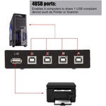 FENGJIE FJ-IA4B-C commutateur à 4 ports USB 2.0 haute vitesse avec bouton-poussoir, boîte de partage pour PC, scanner, imprimante, FENGJIE FJ-IA4B-C